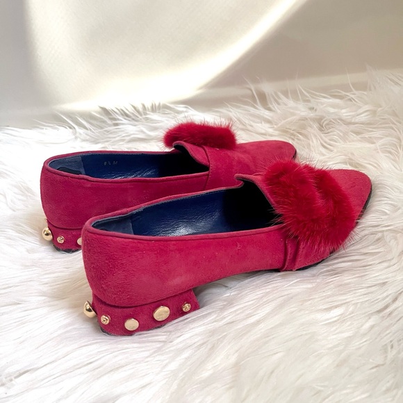 Rangoni Shoes - Vintage Valentina Rangoni Red Suede Loafers